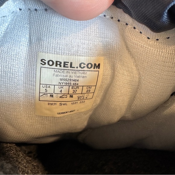 Sorel Youth Flurry Black Blue Lined Winter Boots Size 5 Warm Snow - Picture 7 of 7